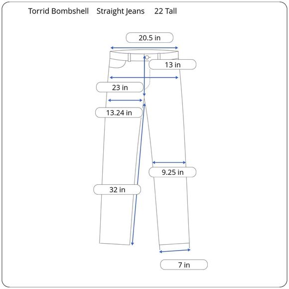 Torrid Bombshell Straight Jeans Women's 22 Tall Dark Wash Elastic Waistband EUC - Picture 8 of 8
